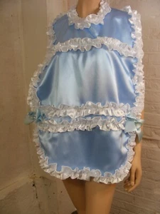 sissy adult baby xlg satin frilly bibs altenative backings fancydress - Picture 1 of 2