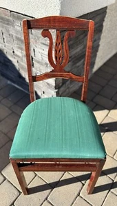 1950’s Stakmore Harp Back Cherry Wood Folding Chair MCM Vintage - Picture 1 of 16