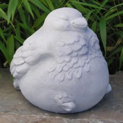 Cast Stone Cement Fat Bird Outdoor Garden Statue  - Image 1 of 4