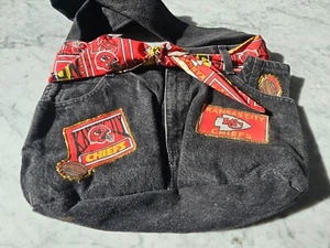 Kansas City Chiefs Purse Handmade black denim - Picture 1 of 7