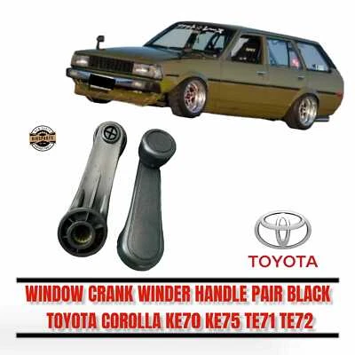 TOYOTA COROLLA KE70 KE75 TE71 TE72 MANIVELA BOBINADORA MANIJA PAR Negro 2 un. Foto 1 de 3