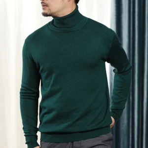 Herren Jungen Kunstwolle Pullover Rollkragenpullover Unterhemd Strick Sweatshirt schmaler Pullover - Bild 1 von 17