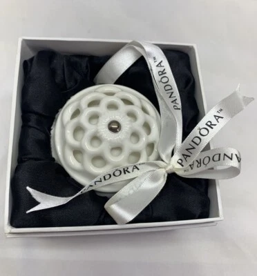 Pandora 2011 Christmas Snow Ball Ceramic Tree Ornament In Original Box  - Image 1 of 4