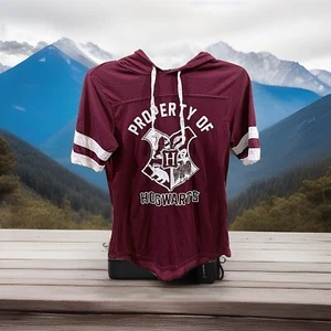 Harry Potter "Property Hogwarts" Jersey SMALL Maroon Juniors Hood 3/5 - Picture 1 of 5