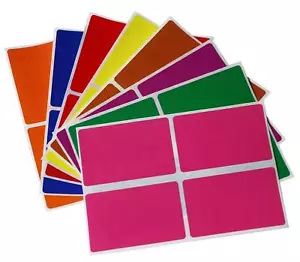 Pegatinas rectangulares codificadas por colores 3x2" organización móvil 7,5 cm x 5 cm etiqueta 32 piezas - Imagen 1 de 10