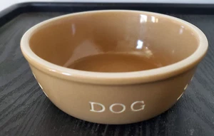 5" TAN CERAMIC DOG BOWL - Picture 1 of 1