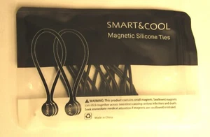 Corbatas de silicona magnéticas reutilizables inteligentes y geniales (paquete de 10, negras) - Imagen 1 de 4
