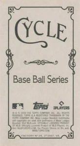 2022 Topps T206 Wave 4 ZYKLUS ZURÜCK Karten/25 - Bild 1 von 4