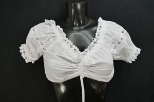Gr.34 Dirndlbluse weiß Bluse für Dirndl Landhaus Baumwollmischung Spitze B11631 - Bild 1 von 4