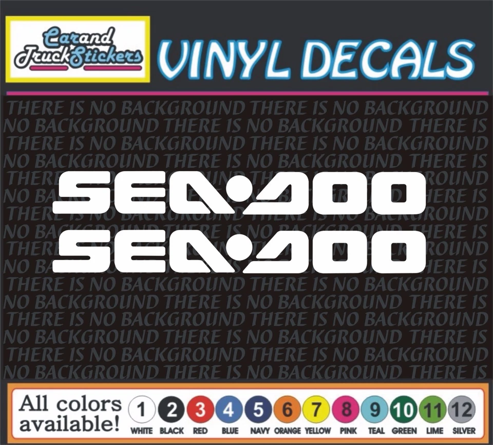 One Pair SEADOO car Truck JetSki Waverunner PWC window vinyl sticker decal 18" Foto 1 de 1