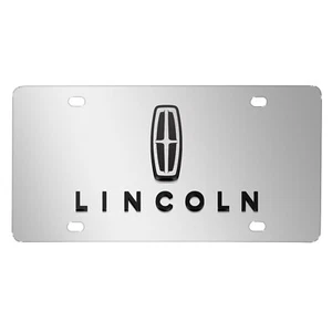 Lincoln 3D Dual Logo Mirror Chrome Stainless Steel License Plate - Picture 1 of 5