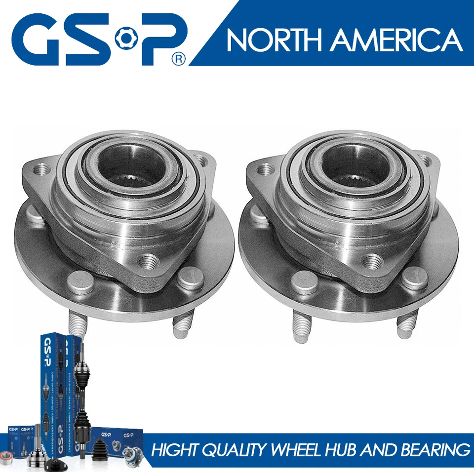 Par de cubo de roda dianteira e conjunto de rolamento 04-07 Chevy Malibu para Pontiac G6 - Imagem 1 de 4
