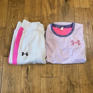 Girls Under Armour Sweatpants and Shirt Athletic Active Wear Youth Medium - Picture 1 of 5