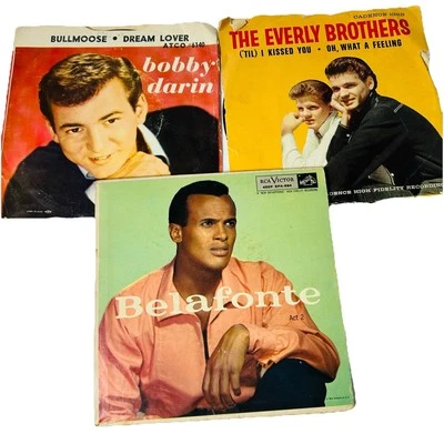 Vintage 1950s Vinyl 45 Lot of 3 Everly Brothers Bobby Darin Harry Belafonte Pics - Image 1 of 4