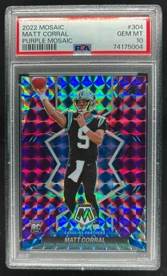 2022 Mosaic Matt Corral RC Purple Rookie #35/49 Panthers PSA 10 - Image 1 of 2