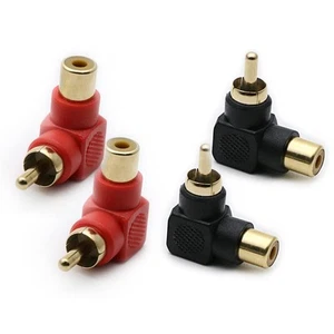 Cinch Stecker auf Cinch Buchse Rechter Winkel Stecker Adapter M/F 90 Grad Elb... - Bild 1 von 5