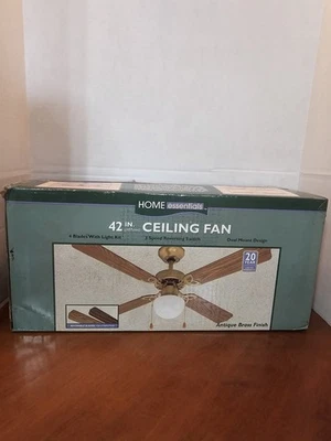 K-MART Home Essentials 42" Ceiling Fan Antique Brass Finish - Image 1 of 4