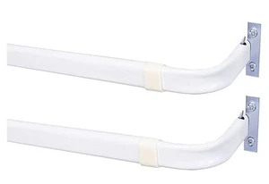 Adjustable Heavy Duty Curtain Rod 28-48" with Lock Seam, White (Pack of 2) - Picture 1 of 7