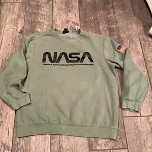 H&M NASA - National Aeronautics And Space Administration grünes Sweatshirt - Gr. XL - Bild 1 von 7