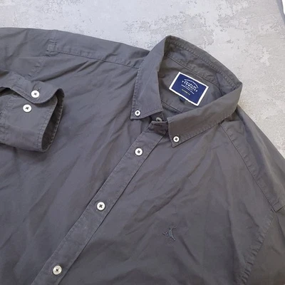 Camisa Charles Tyrwhitt Para Hombre XL Calce Clásico Botones Gris Manga Larga Cuello Foto 1 de 4