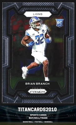 Brian Branch 2023 Panini Prizm Rookie Detroit Lions #328 - Image 1 of 2