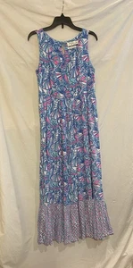 Lilly Pulitzer for Target Girls XL Blue Paisley Sleeveless Tiered Maxi Dress - Picture 1 of 10