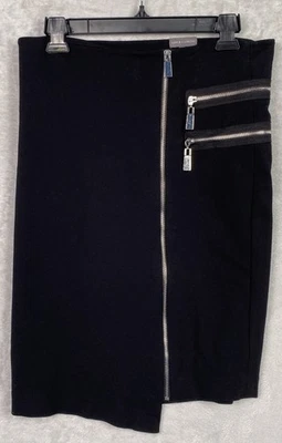 Saia preta feminina assimétrica bainha zíper 6 gótico grunge vampiro roqueiro metal - Imagem 1 de 4