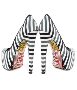 Taylor Says Women “POP” Corn Stripped Stilettos Platform High Heel Pumps Sz 7.5M - Picture 1 of 14