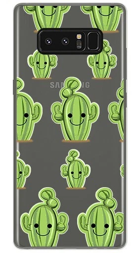 Custodia In Gel Trasparente Per Samsung Galaxy Note 8 Design Cactus Disegni - Immagine 1 di 1