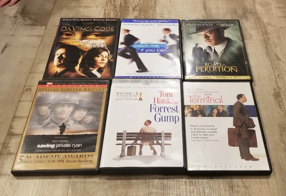 Tom Hanks Movies - 6 DVD Lot -Forrest Gump Saving Private Ryan Bundle Collection - Image 1 of 1