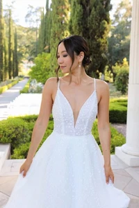 New Rrp £1899 Essense Of Australia D3858 Wedding Dress Ivory Aline Sparkle 10 8 - Picture 1 of 16