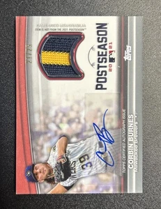 2022 Topps Series 1 Baseball Corbin Burnes Brewers Autograph Relic Card #’d /25 - Picture 1 of 2