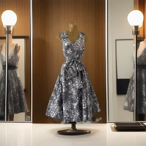 PHASE EIGHT GREY-WHITE FIT & FLARE OCCASION DRESS SIZE 16 (US 12) EUR 44 - Picture 1 of 20