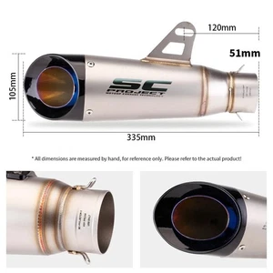 Für Kawasaki Ninja Z900 Honda CB650R Yamaha R3 51mm Motorrad Auspuff Schalldämpfer - Bild 1 von 16