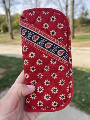 Vintage 90s Vera Bradley Americana red blue paisley sunglass case preppy classic - Image 1 of 4