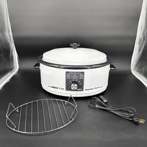 Nesco Roaster Oven Model 4946-10 Cat 4116-14 6 Qt White w/ Rack Cord - Picture 1 of 6