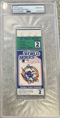 Jim Palmer signed & Inscribed 1983 World Series Ticket PSA/DNA GEM 10 Autograph - Image 1 of 4