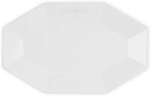 Le Creuset Octagon Plate Dish 28cm White Stoneware Microwave Dishwasher Safe New - Picture 1 of 7