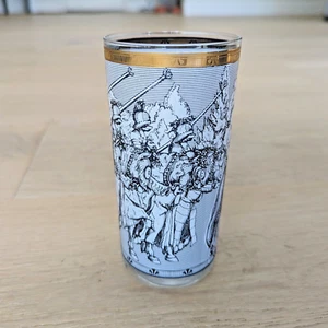Vintage Cera Camelot Knights Gothic Medieval Highball Tumbler Glass - Picture 1 of 3