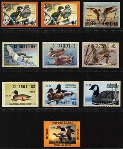 Satz 10 California Duck Briefmarken 1979-86 gebraucht #ca9 bis CA17 Wasservögel - Bild 1 von 12