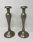 Vintage Bombay Company Set Of 2 Brushed Pewter 10" Pair Candlesticks For Tapers