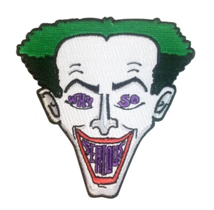 Why So Serious? Clown Face Green Hair Parody Embroidered Iron On Patch Applique - Picture 1 of 2