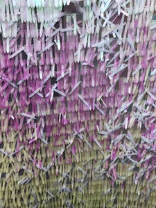 Iridescent White Sequins Sword Design on Strech Mesh Base 2way 58/60” - Picture 1 of 12