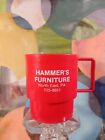Tasse en plastique rouge promotionnelle Hammer's Furniture Nord-Est, Pennsylvanie NEUF AVEC ÉTIQUETTES PA