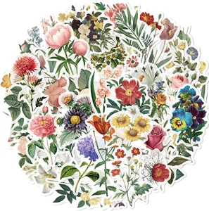 50 Stck. Wasserdichte Floral Washi Aufkleber für Scrapbooking und Kartenherstellung - Bild 1 von 12