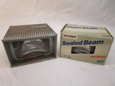 Wagner & Philips Halogen Headlamp H4651 High Beam Headlights Set of 2 - Image 1 of 4