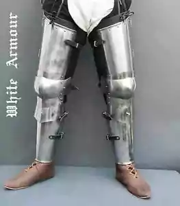 Leg combat armor set , plate legs, cuisses with poleyns and greaves for hallowee - Picture 1 of 5