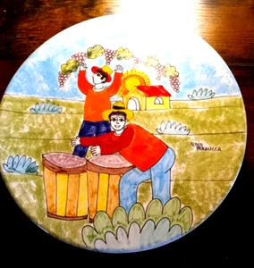 Vintage Nino Parrucca Decorative Plate Italian Grapes Vinyard Signed - Picture 1 of 6