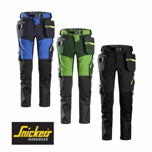 SNICKERS WORK TROUSERS 6940 FLEXIWORK SOFTSHELL STRETCH PANTS HOLSTER POCKETS - Picture 1 of 5