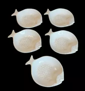 5er Set Blue Sky Keramik 2006 cremefarben Fischform Dipschalen 6" lang - Bild 1 von 10